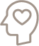 Icon of a head with a heart inside, representing mental health